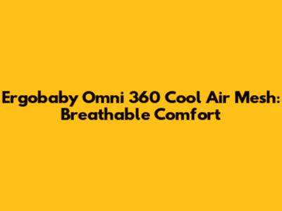 Ergobaby Omni 360 Cool Air Mesh: Breathable Comfort