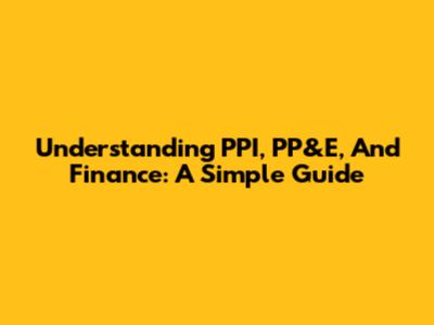 Understanding PPI, PP&E, And Finance: A Simple Guide